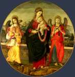 Workshop of Raffaellino del Garbo - The Virgin and Child with Two Angels